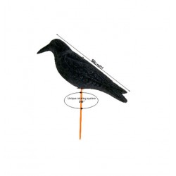 Lokvogel magnum waggle crow geflockt 50cm + rotatie systeem 4st
